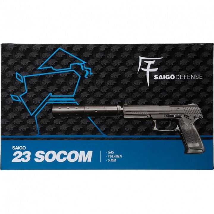 Pistolet Airsoft Saigo MK23 – Réplique Précise et Silencieuse, 1.1 Joules, Gaz
