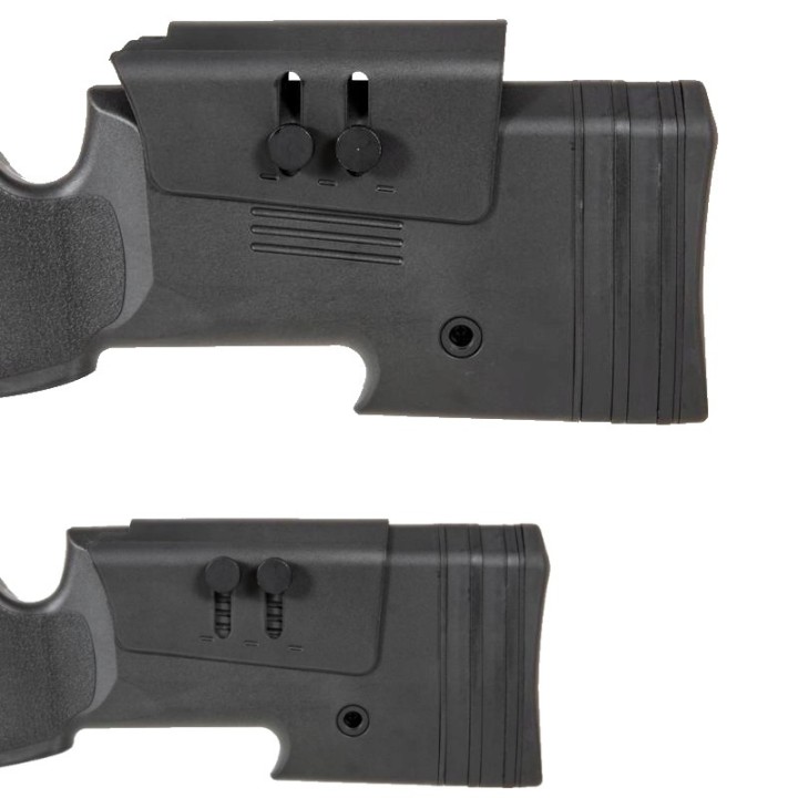 Sniper airsoft sA-S03 CORE™ High Velocity Selector Scope avec lunette et bipied - noir