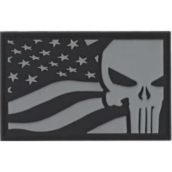 PATCH 3D PVC PUNISHER USA FLAG GREY 8083