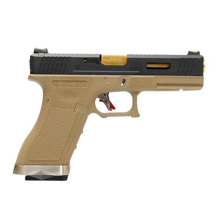 WE R17 Custom Tan/Gold Airsoft GBB Replica