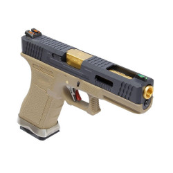 Réplique GBB airsoft WE R17 T6 tan/doré – Glock style