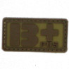 Patch PVC groupe sanguin B+ beige