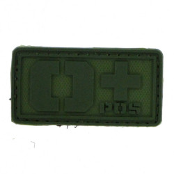 Patch PVC groupe sanguin O+ olive