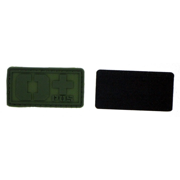 Patch PVC groupe sanguin O+ olive - Patchs