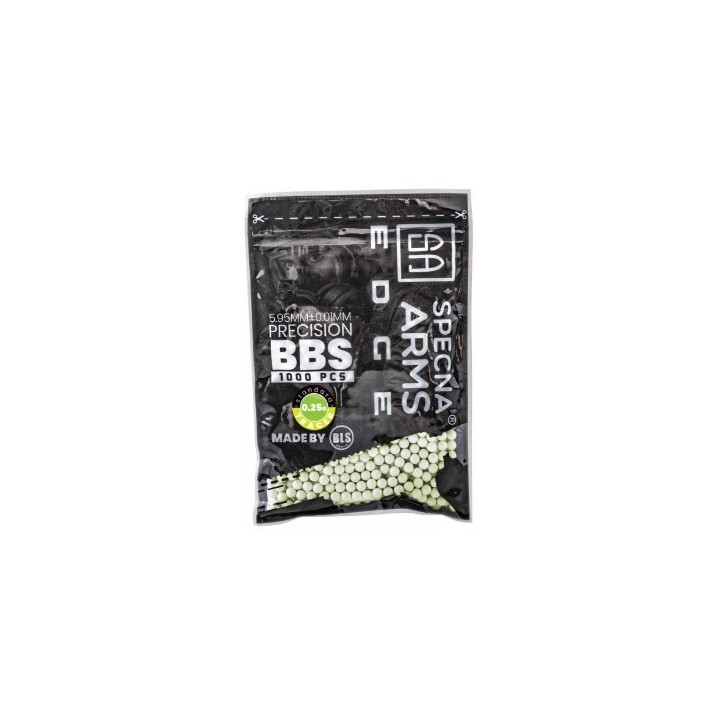 Billes de précision Specna Arms EDGE™ Tracer 0.25g - 1000 pcs. - vert