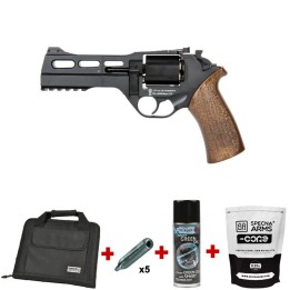Pack Airsoft revolver CO2 CHIAPPA RHINO 50DS Noir + Co2 + billes + mallette