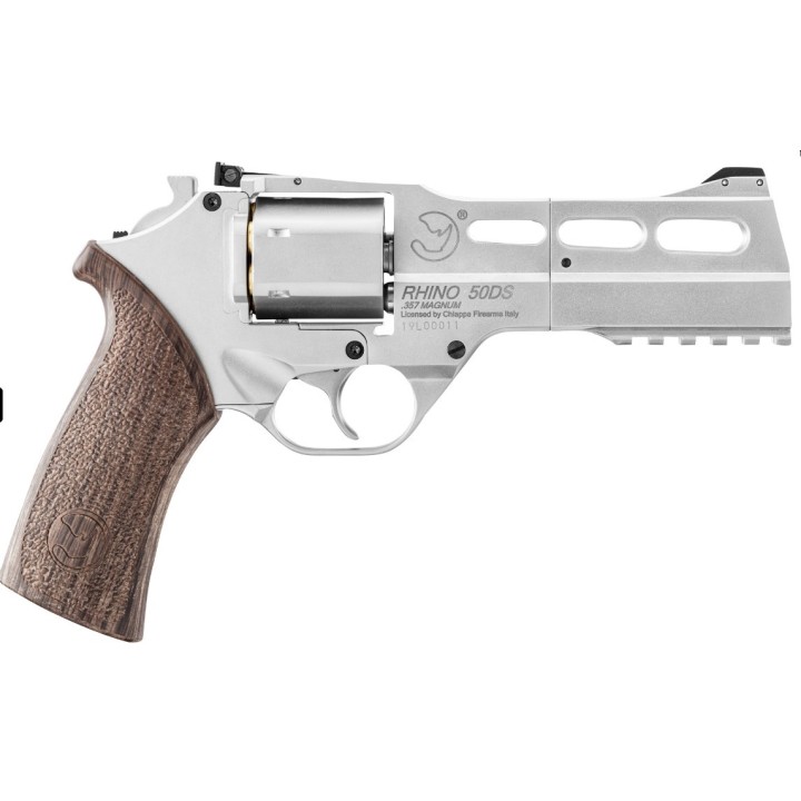Pack Airsoft revolver CO2 CHIAPPA RHINO 50DS Silver + Co2 + billes + mallette