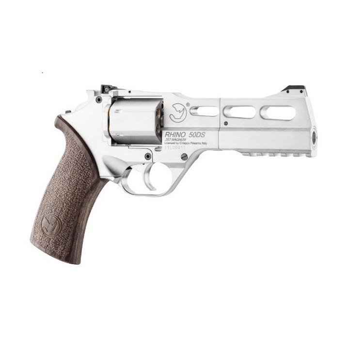 Pack Airsoft revolver CO2 CHIAPPA RHINO 50DS Silver + Co2 + billes + mallette