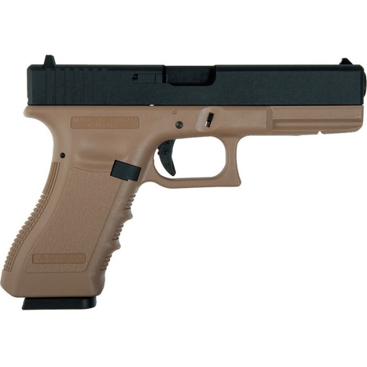 KJ WORKS GBB KP-18 TAN Culasse blowback métal réplique de poing CO2