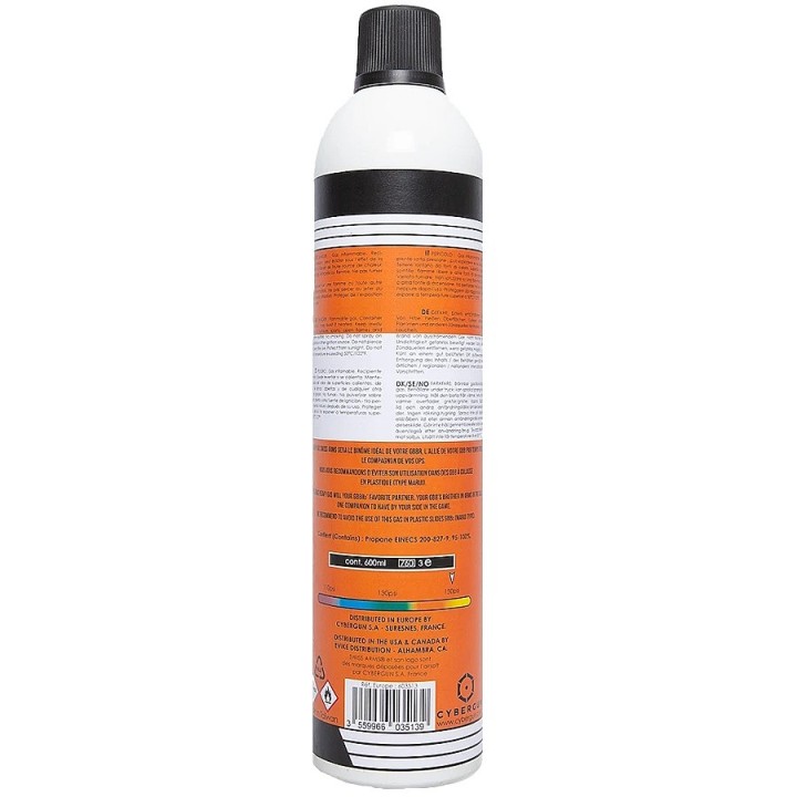 Gaz sec 700 ml pour réplique GBBR Swiss Arms