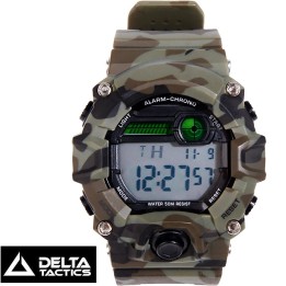 MONTRE TACTIQUE DIGITALE NOIRE camo vert DELTA TACTICS