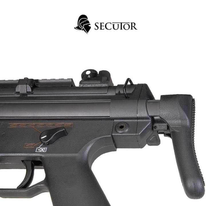 Réplique MP5 AEG Secutor avec crosse rétractable et rail Picatinny