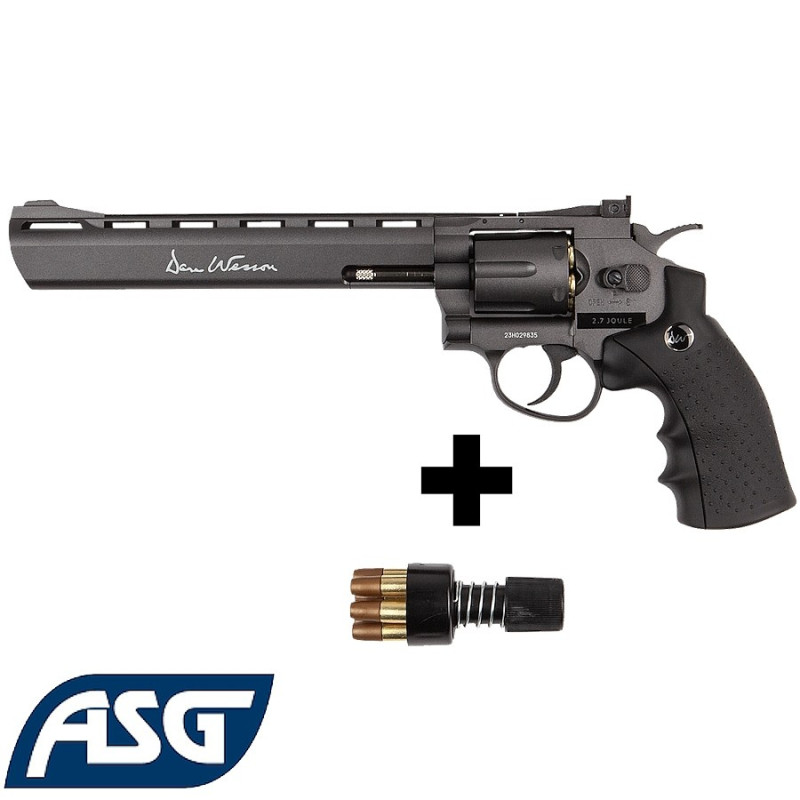 Dan Wesson 8 Inch Gray CO2 Revolver - Realistic High-End Airsoft Replica - ASG