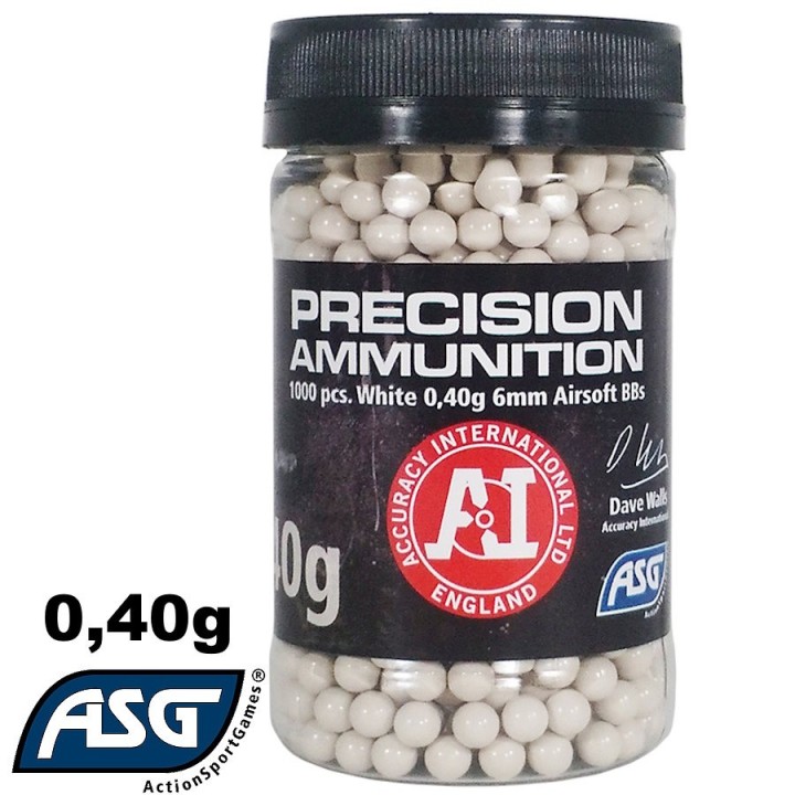 Billes, 0,40g - 1000 pcs en bouteille ASG - CONSUMABLES