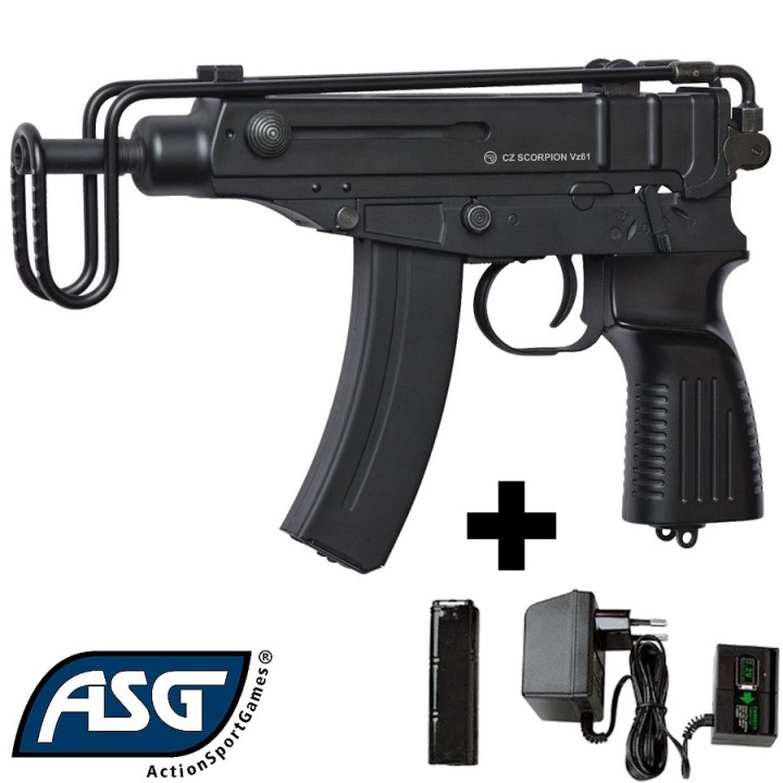 mitraillette vz61 airsoft électrique avec batterie