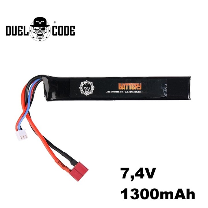 batterie lipo airsoft 1300mah 7.4v connecteur t-dean