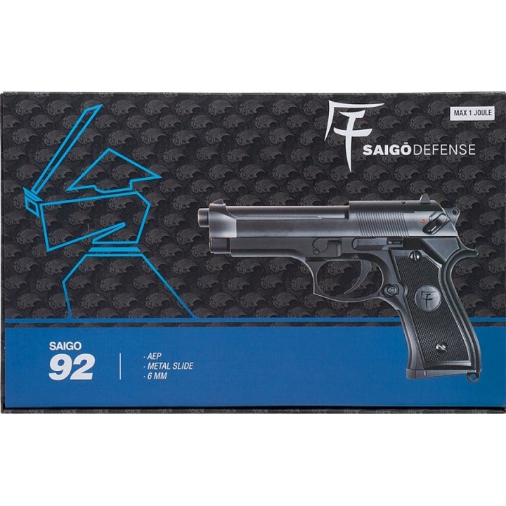 Black Electric M92 Airsoft Pistol - Saigo  AEP