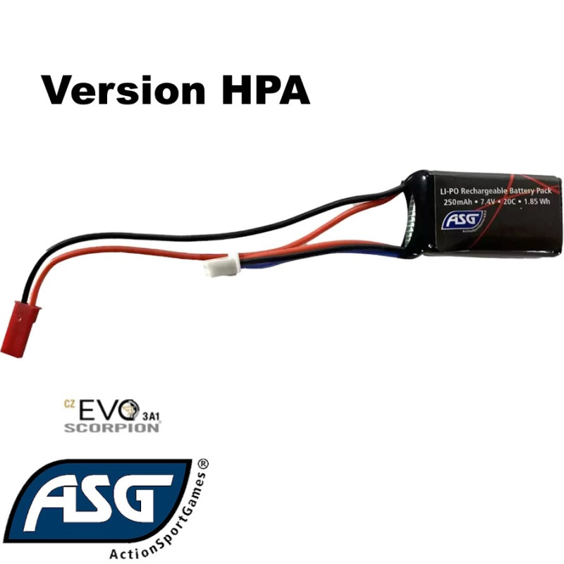 Li-Po Battery ASG 7.4V for Scorpion EVO HPA airsoft - ASG 18780