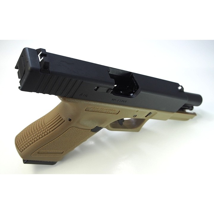 WE R19 Gen3 Tan Airsoft CO2 Pistol - Tactical Rail & Adjustable Hop-Up