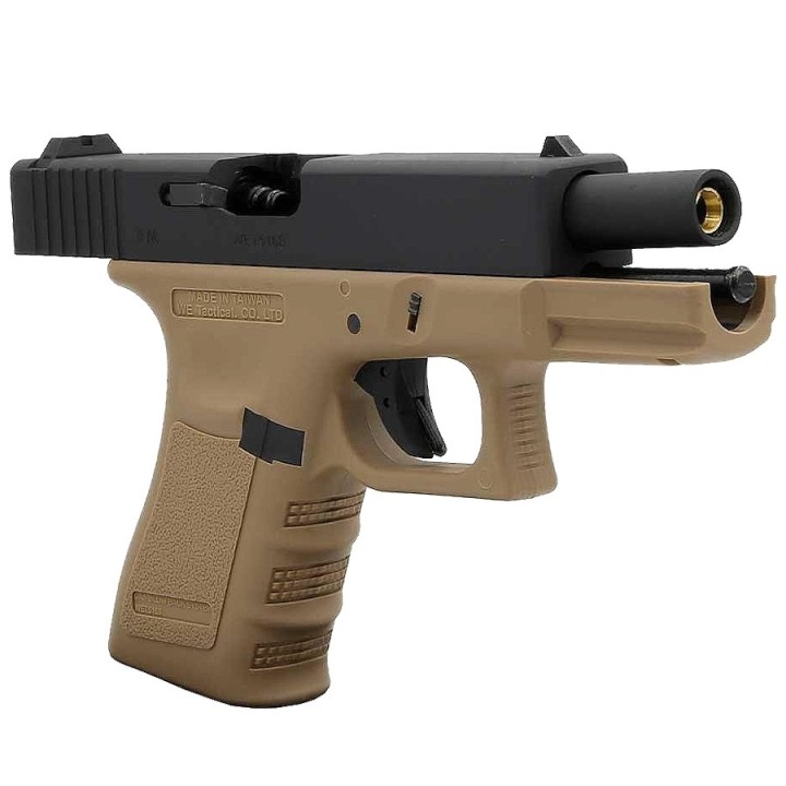 WE R19 Gen3 Tan Airsoft CO2 Pistol - Tactical Rail & Adjustable Hop-Up