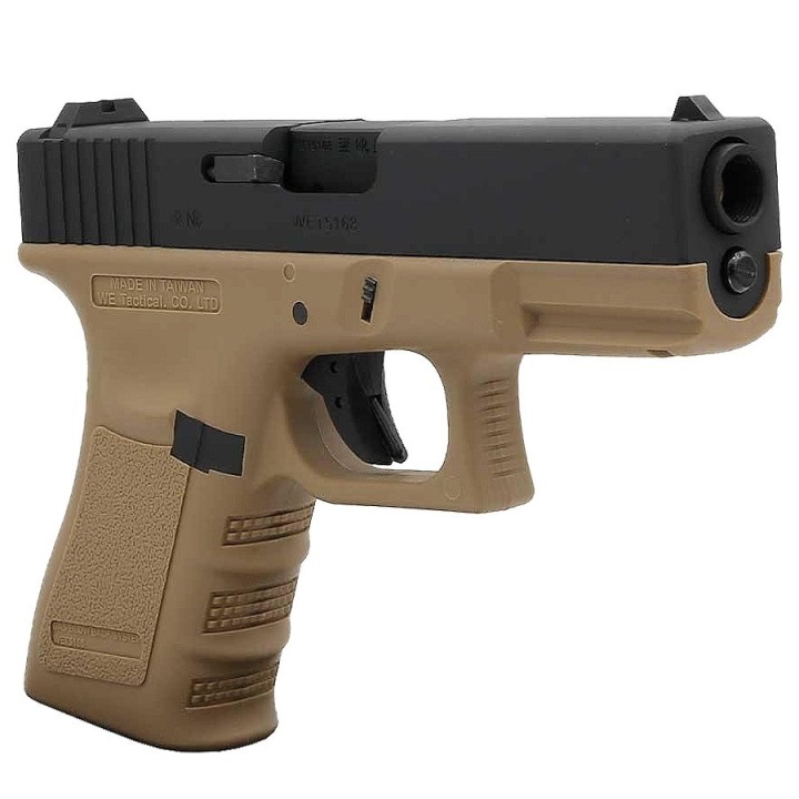 WE R19 Gen3 Tan Airsoft CO2 Pistol - Tactical Rail & Adjustable Hop-Up