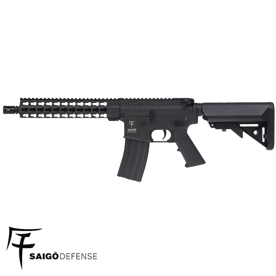 Airsoft AEG M4 Kenji Long Saigo Defense black replica