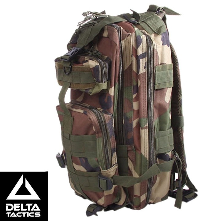 Woodland Military Backpack 25L - Delta Tactics MOLLE