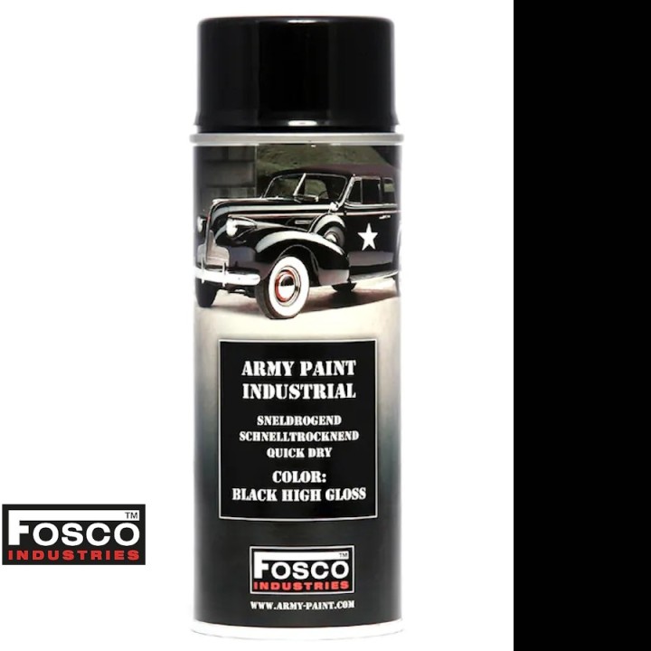 bombe peinture militaire noir brillant