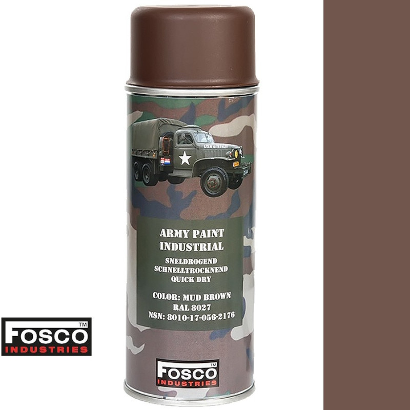 Synthetic Military Multi-Surface Spray Paint - MUD BROWN RAL 8027 MAT