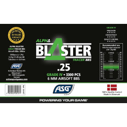 Biodegradable tracer BBs 0.25g ASG Alpha Blaster - Green luminous effect 6mm