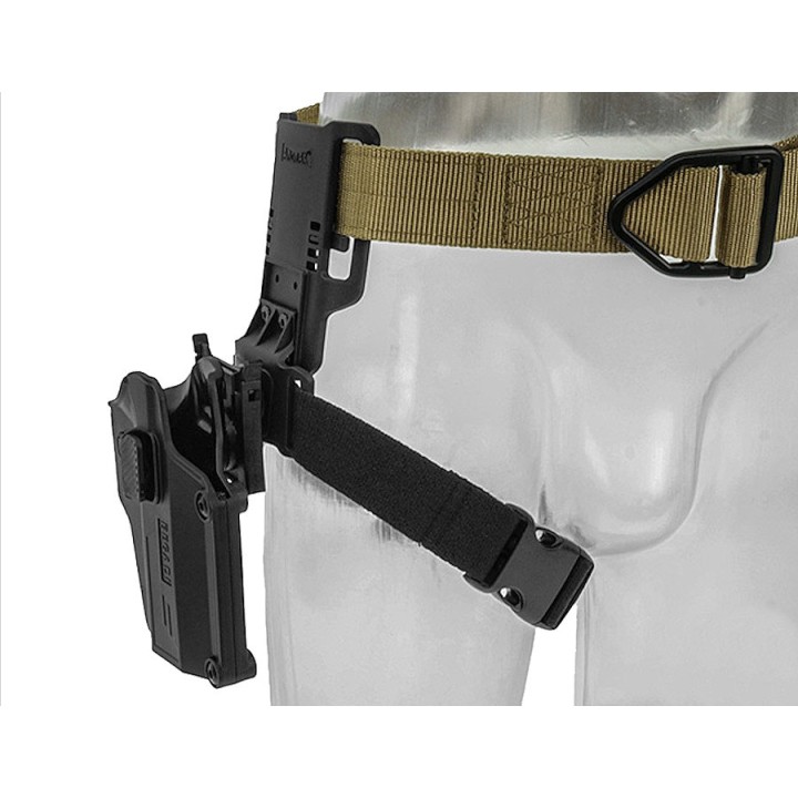 système de fixation holster Amomax noir plateforme rigide ajustable sur la cuisse