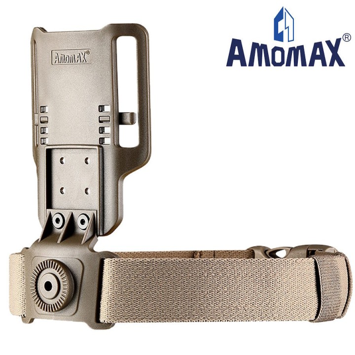 accessoire tactique airsoft Amomax plaque de cuisse réglable couleur desert