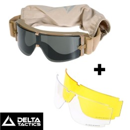 Delta Tactics Airsoft Goggles EN166 B, 800 FPS, Tan