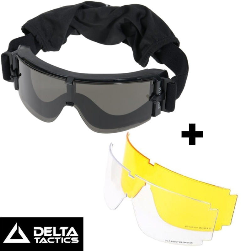 Airsoft Goggles EN166 B Delta Tactics 800 Black Anti-fog