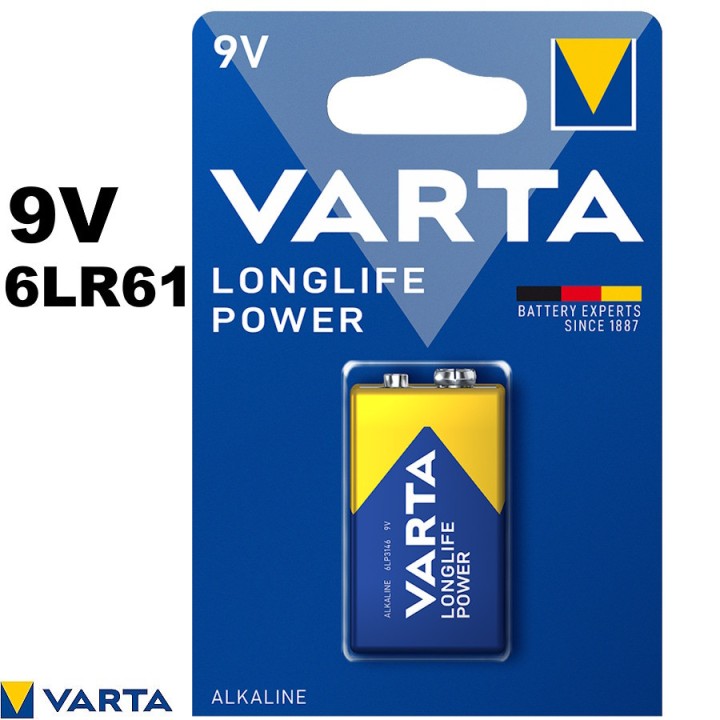 Varta 9V 6LR61 Longlife Battery - Alkaline for Medical Devices