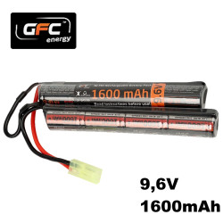 Rechargeable airsoft NiMH battery 9.6V 1600mAh - GFC...