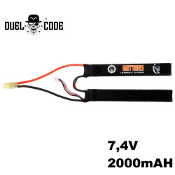 LiPo Airsoft Battery 7.4V 2000mAh Dual Code - High...