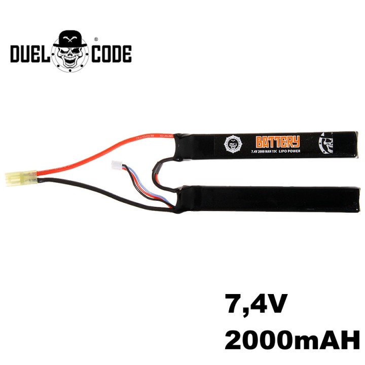 LiPo Airsoft Battery 7.4V 2000mAh 15C - Mini Tamiya