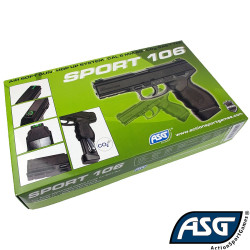 ASG Sport 106 - CO2 Airsoft Pistol 6mm for Beginners, Fixed Hop-Up
