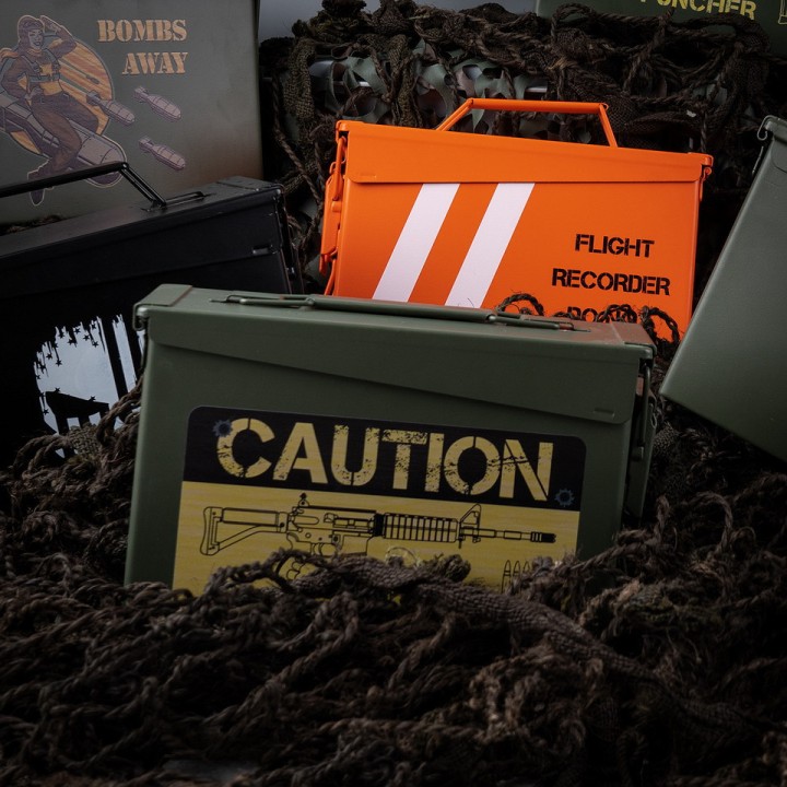 Boîte de rangement type boîte à munitions Cal. 30mm - Caution Risk