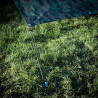 Woodland camouflage tarp for multi-purpose bushcraft and bivouac