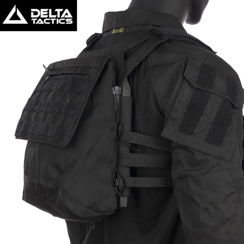 Black Delta Tactics Back Panel for Airsoft Vest