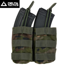 Double Airsoft Magazine Pouch Delta Tactics Camo/Woodland