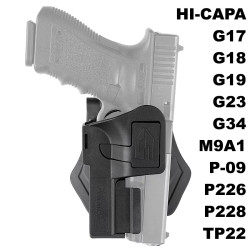 Universal Tactical Holster with Rail - Airsoft Retention Thumb Break