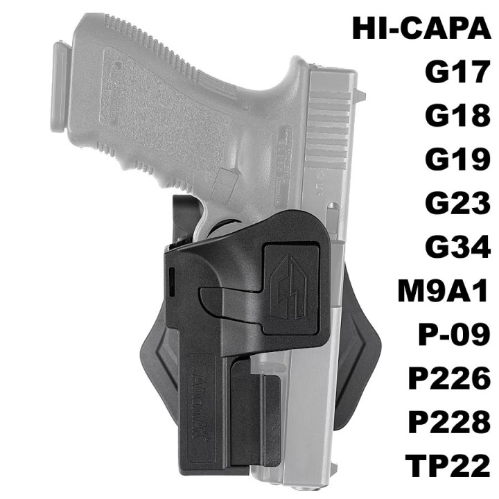 Holster ouvert avec rail compatible pistolet Glock 17 airsoft