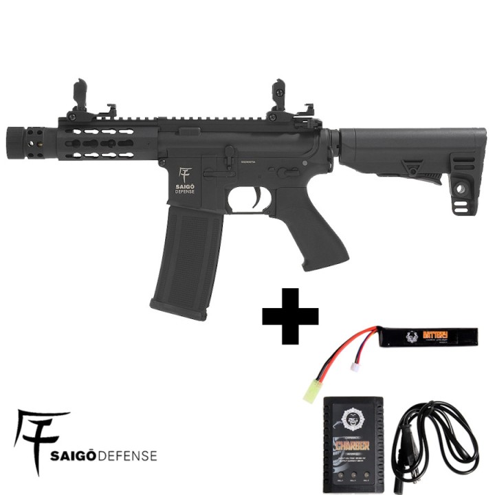 Kenji Court Black AEG Airsoft Combo: Ready to Play  Saigo Defense
