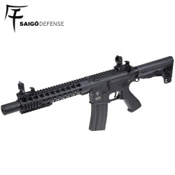 Vue latérale complète fusil airsoft noir Saigo Defense