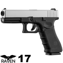 Réplique GBB Raven EU7 bicolore Noir et Silver culasse métal