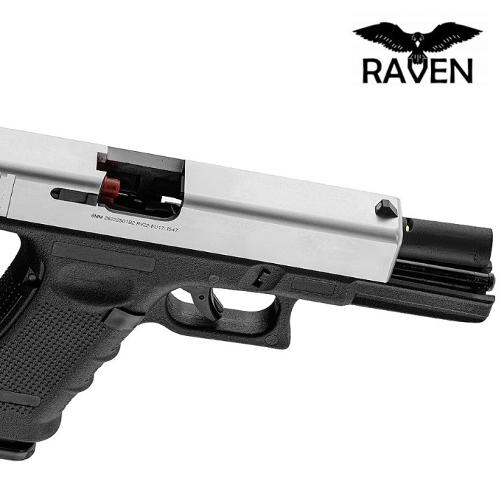 Pistolet airsoft gaz Raven EU7 avec culasse aluminium et blowback