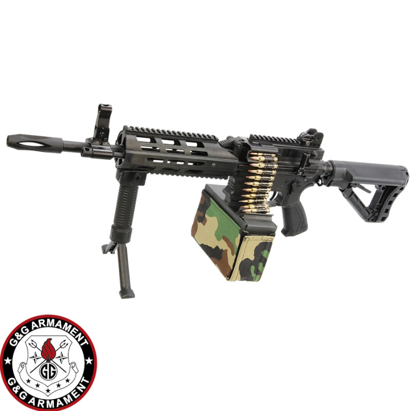 G&G CM16 LMG réplique airsoft AEG mitrailleuse légère noire